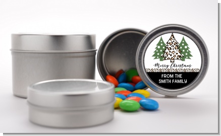 Christmas Tree Cheetah - Custom Christmas Favor Tins