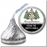 Christmas Tree Cheetah - Hershey Kiss Christmas Sticker Labels