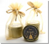 Christmas Tree Gold Glitter - Christmas Gold Tin Candle Favors