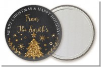 Christmas Tree Gold Glitter - Personalized Christmas Pocket Mirror Favors