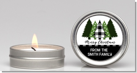 Christmas Tree Plaid - Christmas Candle Favors