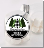Christmas Tree Plaid - Personalized Christmas Candy Jar