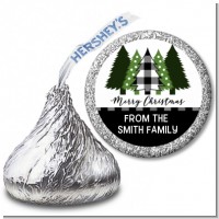 Christmas Tree Plaid - Hershey Kiss Christmas Sticker Labels