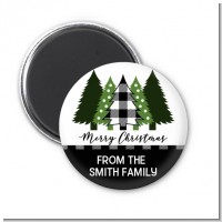 Christmas Tree Plaid - Personalized Christmas Magnet Favors