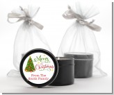 Christmas Tree Watercolor - Christmas Black Candle Tin Favors