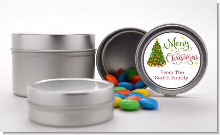 Christmas Tree Watercolor - Custom Christmas Favor Tins