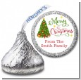 Christmas Tree Watercolor - Hershey Kiss Christmas Sticker Labels thumbnail