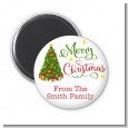 Christmas Tree Watercolor - Personalized Christmas Magnet Favors thumbnail