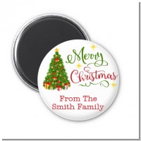Christmas Tree Watercolor - Personalized Christmas Magnet Favors