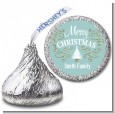 Christmas Tree with Glitter Scrolls - Hershey Kiss Christmas Sticker Labels thumbnail