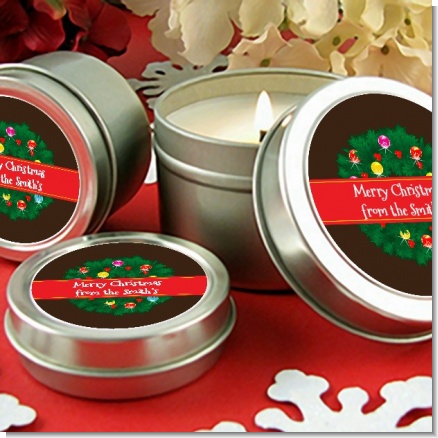 Christmas Wreath and Bells - Christmas Candle Favors