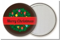 Christmas Wreath and Bells - Personalized Christmas Pocket Mirror Favors