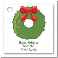 Christmas Wreath - Personalized Christmas Card Stock Favor Tags