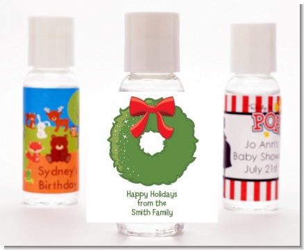 Christmas Wreath - Personalized Christmas Hand Sanitizers Favors