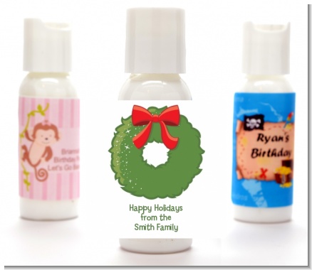 Christmas Wreath - Personalized Christmas Lotion Favors
