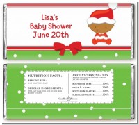 Christmas Baby African American - Personalized Baby Shower Candy Bar Wrappers