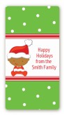 Christmas Baby African American - Custom Rectangle Baby Shower Sticker/Labels