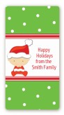 Christmas Baby Caucasian - Custom Rectangle Baby Shower Sticker/Labels