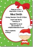 Christmas Baby Caucasian - Baby Shower Invitations