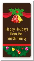 Christmas Wreath and Bells - Custom Rectangle Christmas Sticker/Labels