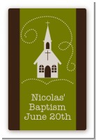 Church - Custom Large Rectangle Baptism / Christening Sticker/Labels