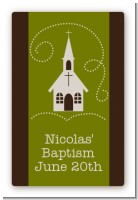 Church - Custom Large Rectangle Baptism / Christening Sticker/Labels