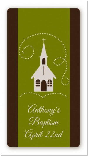 Church - Custom Rectangle Baptism / Christening Sticker/Labels