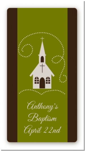 Church - Custom Rectangle Baptism / Christening Sticker/Labels