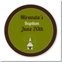 Church - Round Personalized Baptism / Christening Sticker Labels