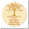 Autumn Tree - Round Personalized Bridal Shower Sticker Labels thumbnail