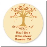 Autumn Tree - Round Personalized Bridal Shower Sticker Labels