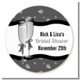 Champagne Glasses - Round Personalized Bridal Shower Sticker Labels thumbnail