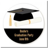 Graduation Cap - Round Personalized Graduation Party Sticker Labels Graduation Cap - Round Personalized Graduation Party Sticker Labels