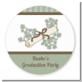 Graduation Diploma - Round Personalized Graduation Party Sticker Labels thumbnail