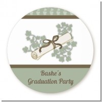 Graduation Diploma - Round Personalized Graduation Party Sticker Labels