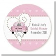 Just Married - Round Personalized Bridal Shower Sticker Labels thumbnail