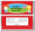 Circus - Personalized Birthday Party Candy Bar Wrappers thumbnail