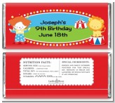 Circus - Personalized Birthday Party Candy Bar Wrappers