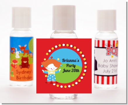 Circus Clown - Personalized Birthday Party Hand Sanitizers Favors