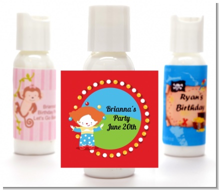 Circus Clown - Personalized Birthday Party Lotion Favors