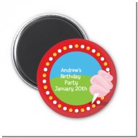 Circus Cotton Candy - Personalized Birthday Party Magnet Favors