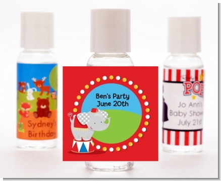 Circus Elephant - Personalized Birthday Party Hand Sanitizers Favors