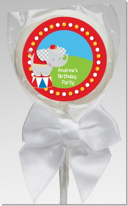 Circus Elephant - Personalized Birthday Party Lollipop Favors