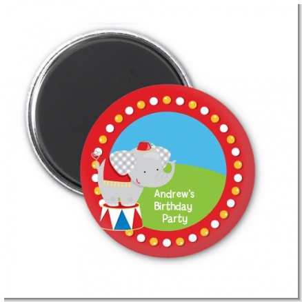 Circus Elephant - Personalized Birthday Party Magnet Favors