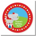 Circus Elephant - Round Personalized Birthday Party Sticker Labels thumbnail