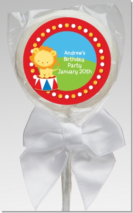 Circus Lion - Personalized Birthday Party Lollipop Favors