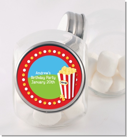 Circus Popcorn - Personalized Birthday Party Candy Jar