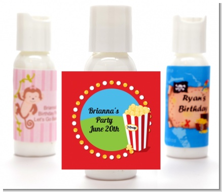 Circus Popcorn - Personalized Birthday Party Lotion Favors