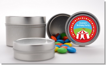 Circus Tent - Custom Birthday Party Favor Tins