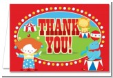 Circus - Birthday Party Thank You Cards